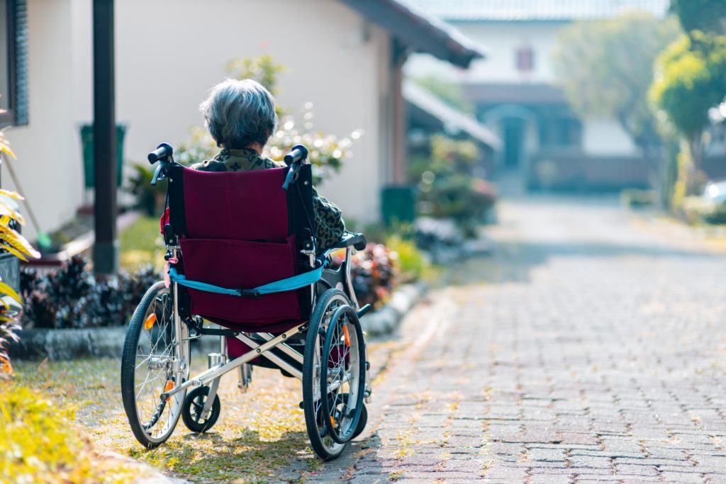 older women in a wheelchair